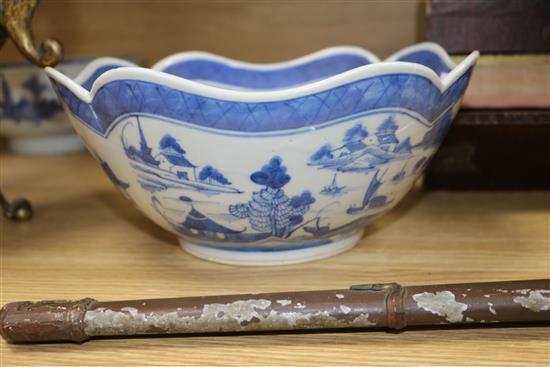 Two Chinese blue and white bowls Diam 24cm